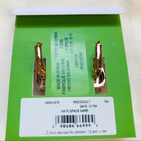 NWT Kate Spade Rose Gold Glitter Round Leverbacks - Picture 2 of 8